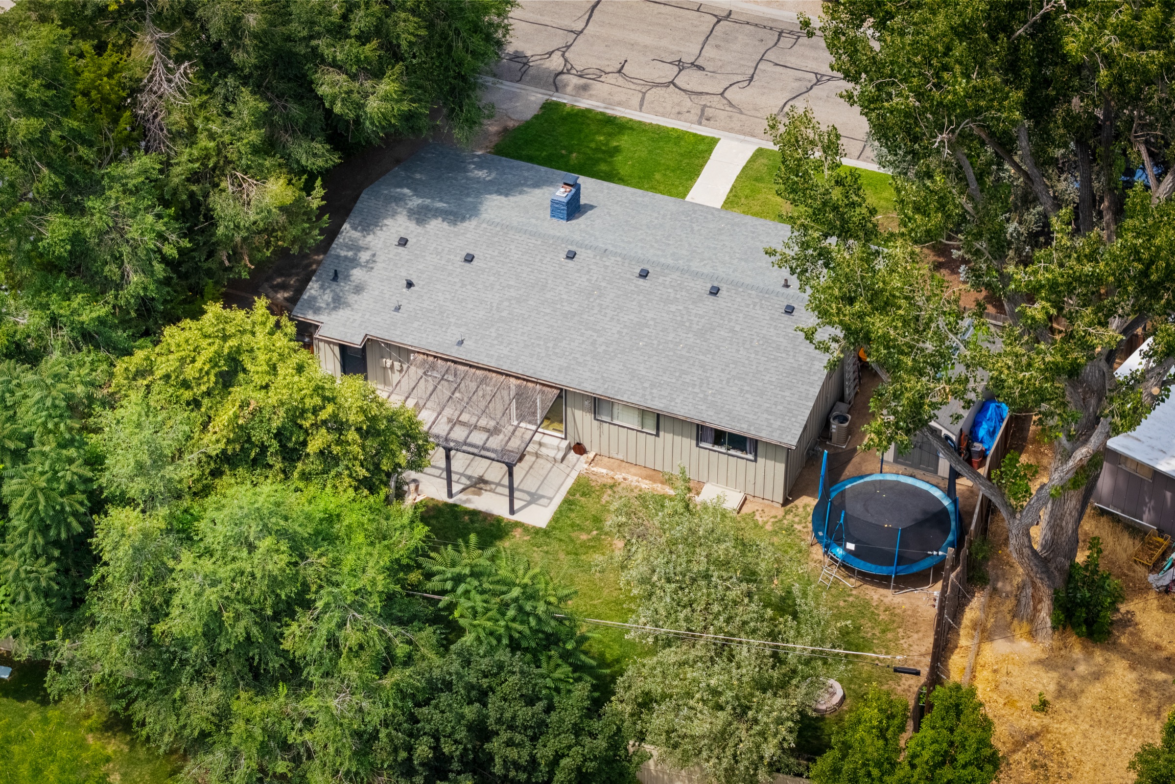 Detached studio and backyard approach