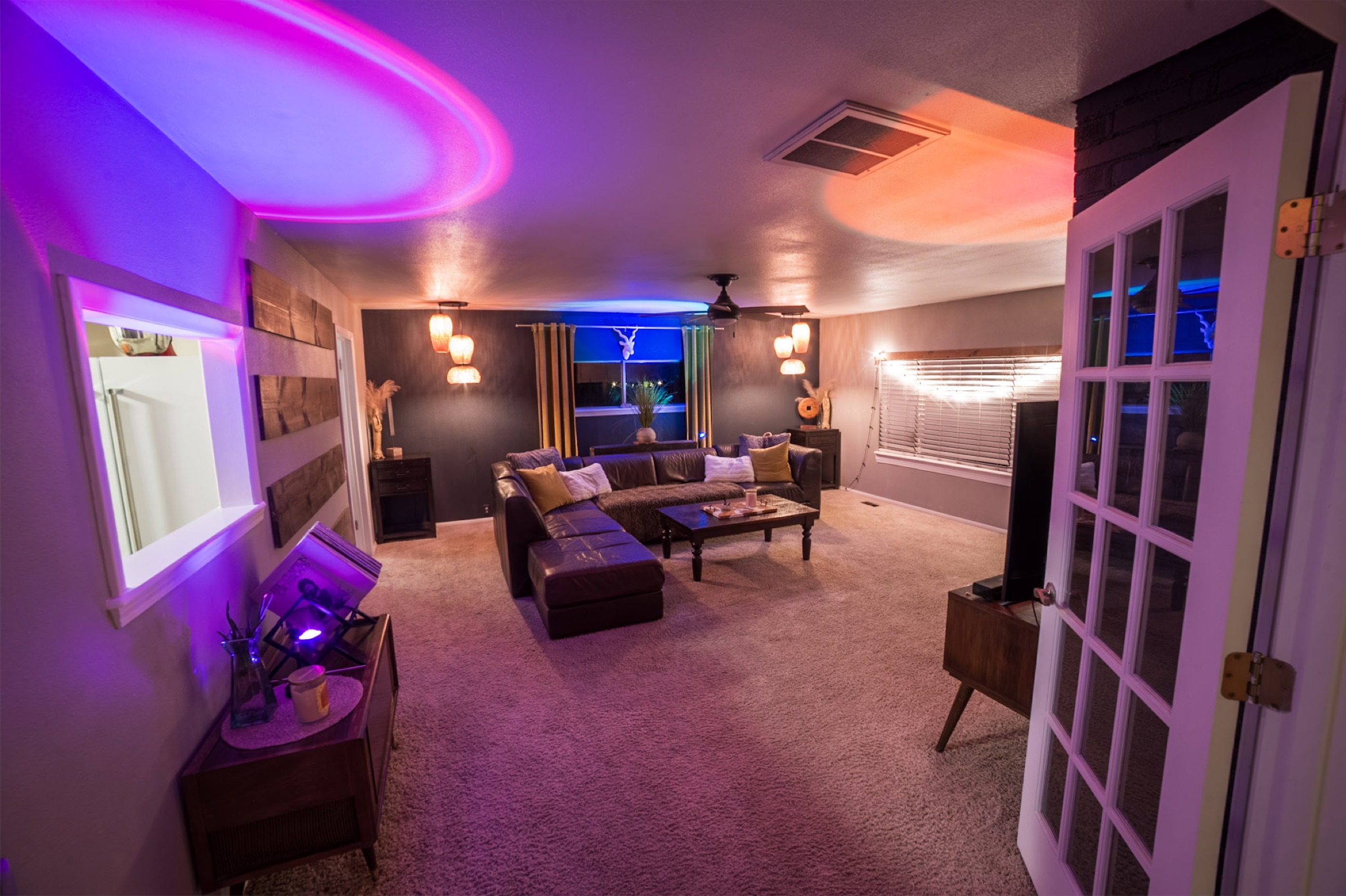 Moody evening interior detail