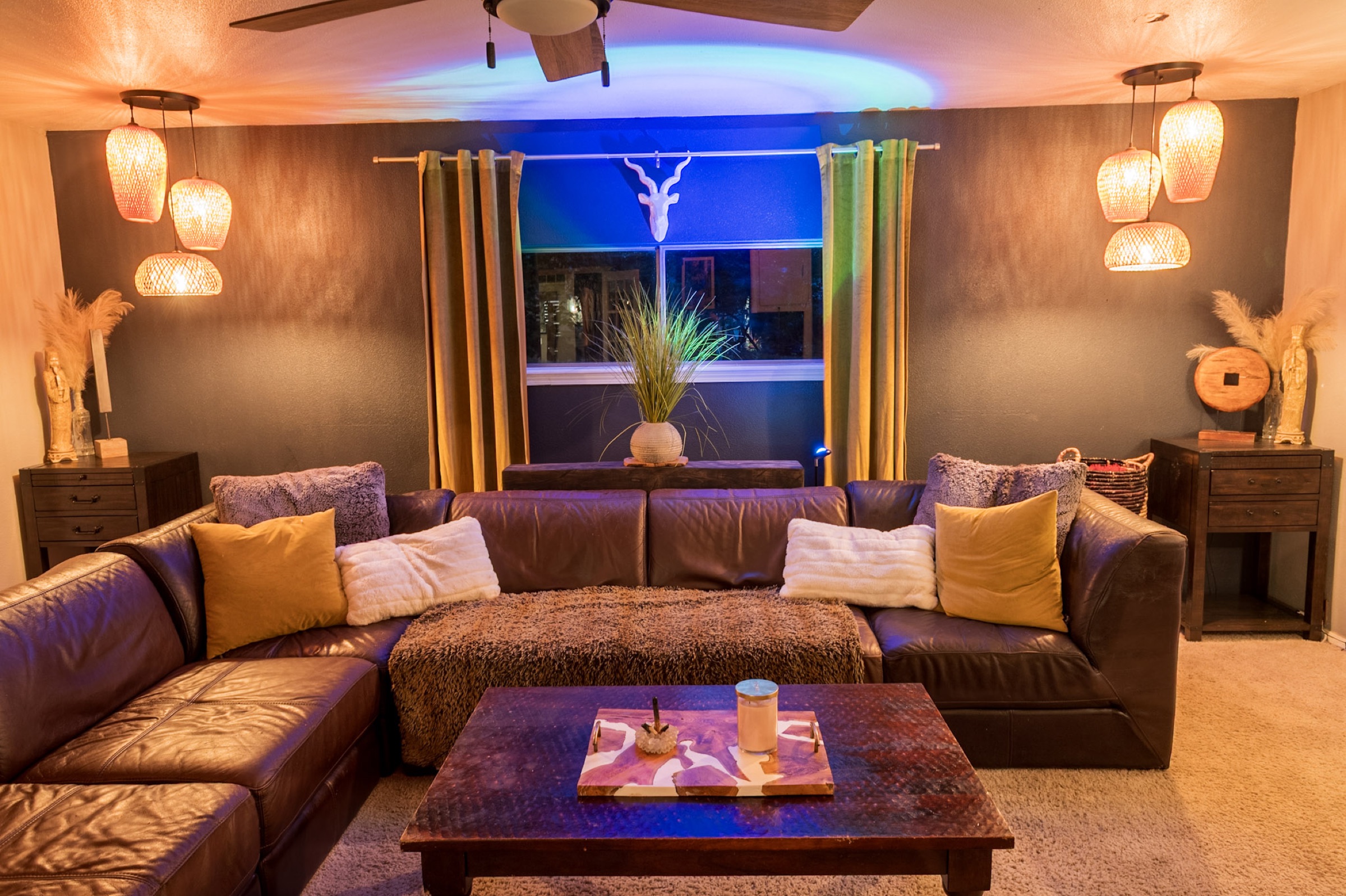 Nighttime lounge and design detail